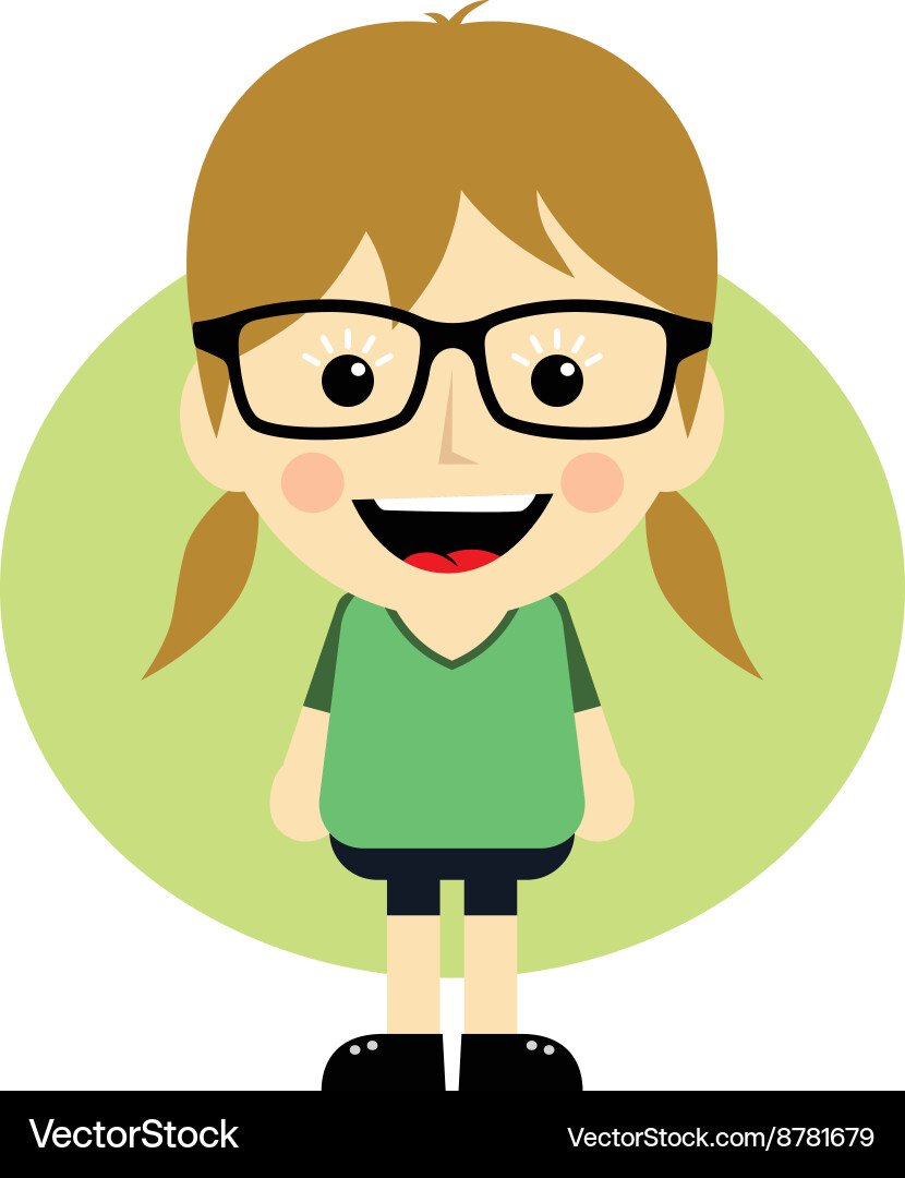 Geek cartoon nerd character vector image