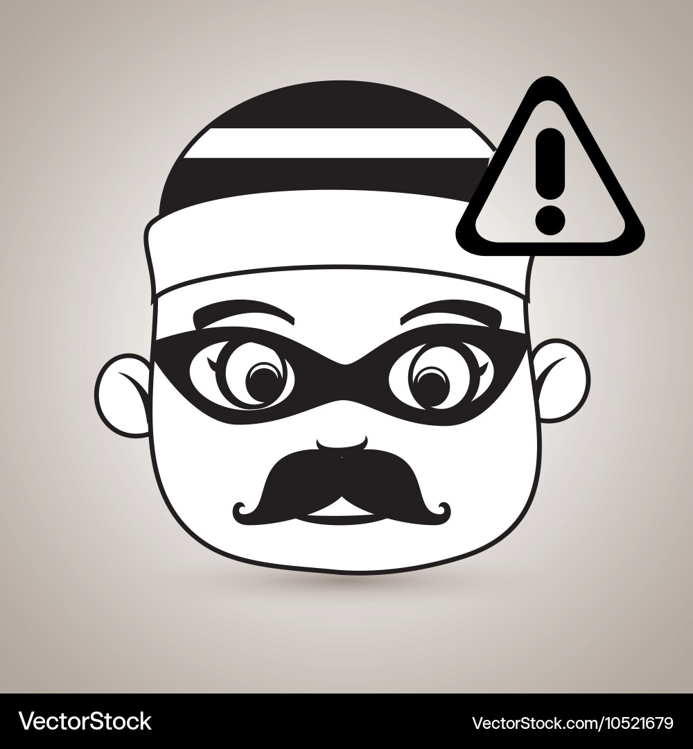 Hacker security warning Vector Image