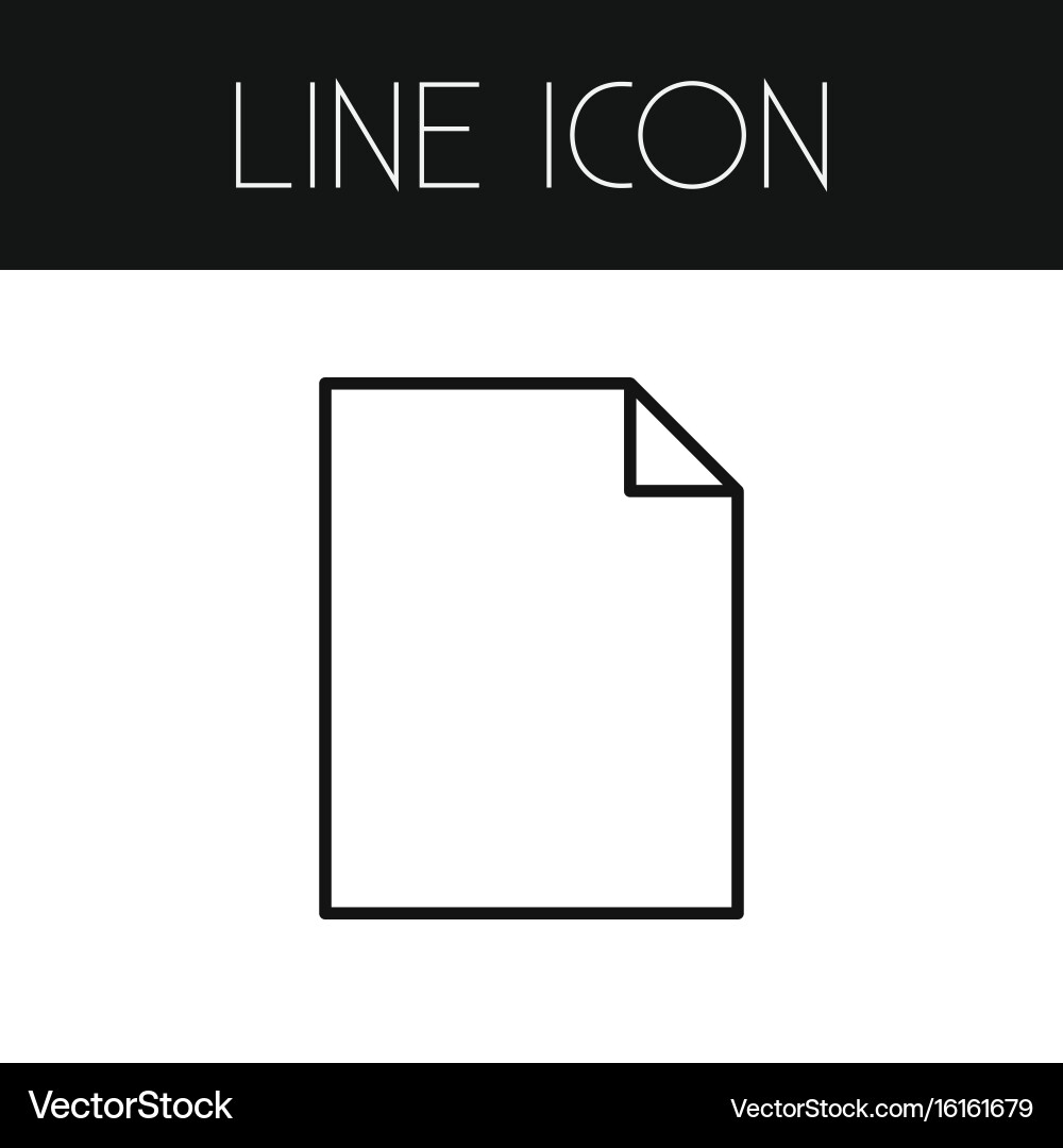Isolated file outline sheets element can vector image