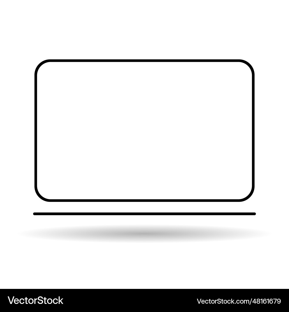 Laptop flat web icon shadow notebook computer Vector Image