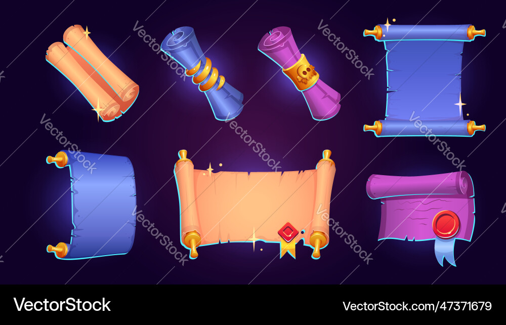 Magic Scroll - Parchment UI Icon vector image