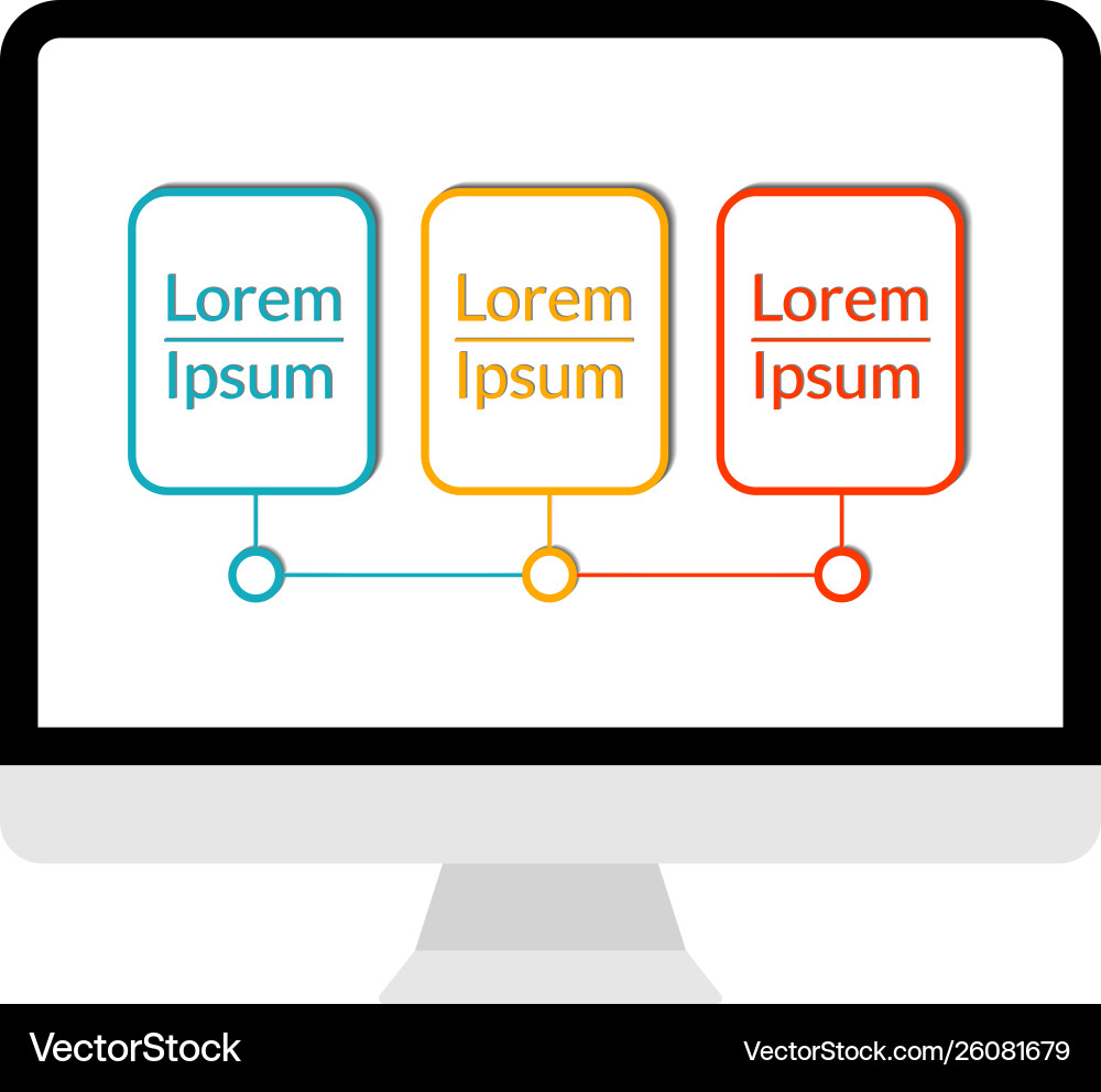 Modern computer display with infographic data Modern computer display with infographic data vector image