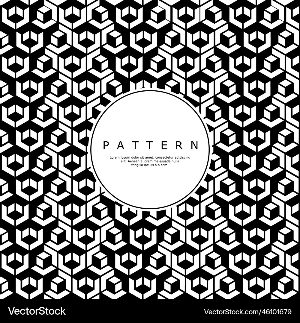 Playful cube line abstract pattern template vector image