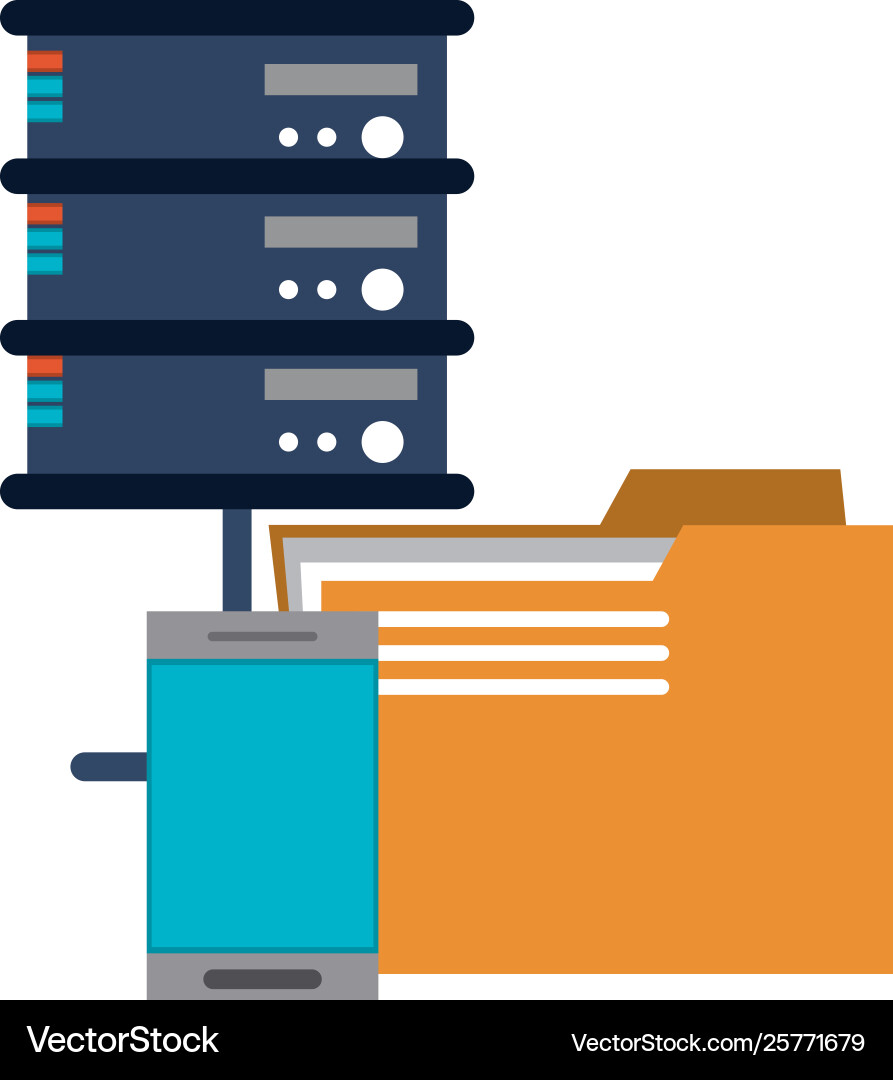 Servers and database technology symbols Servers and database technology symbols vector image