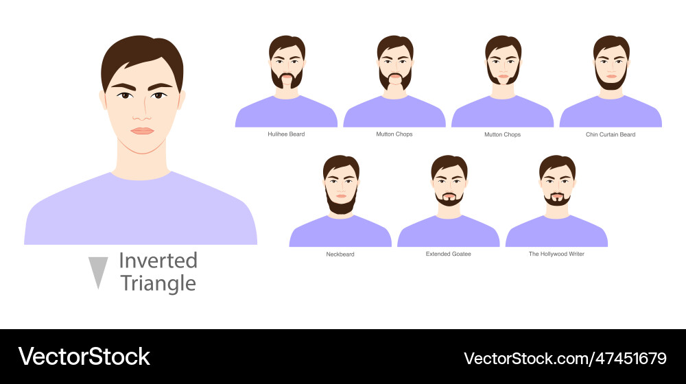 Set of beard style for inverted triangle face Set of beard style for inverted triangle face vector image