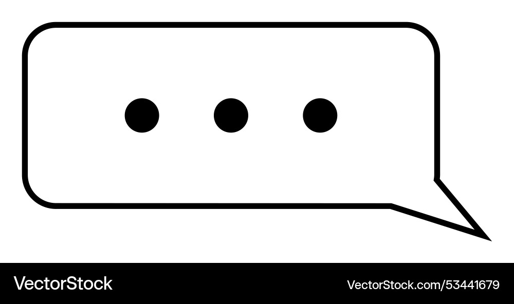 Speech bubble with three dots indicating typing vector image