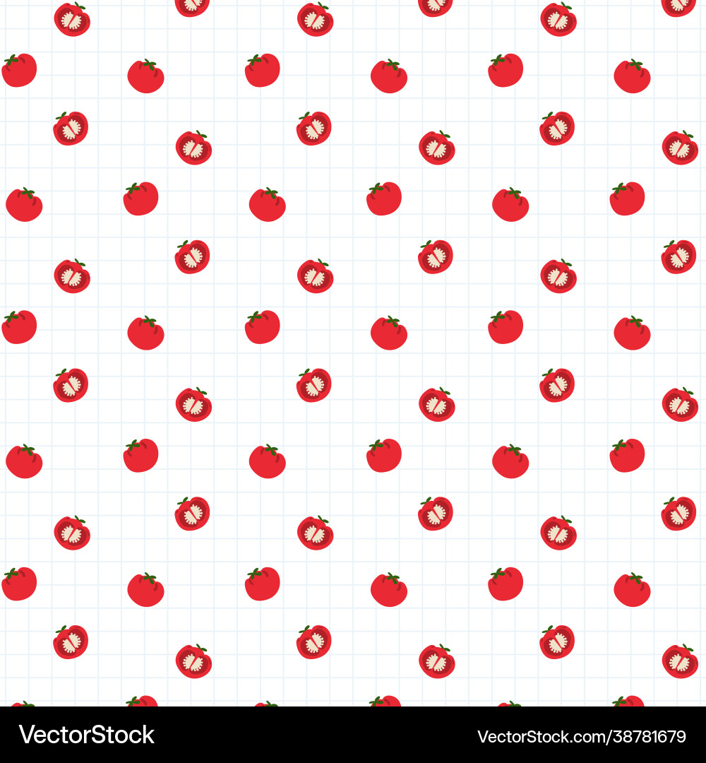 Tomato seamless pattern background vector image