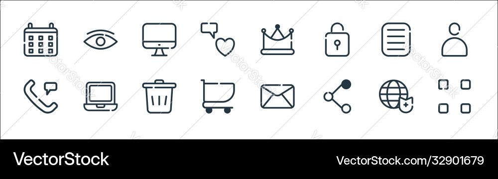 Ui master line icons linear set quality Ui master line icons linear set quality vector image