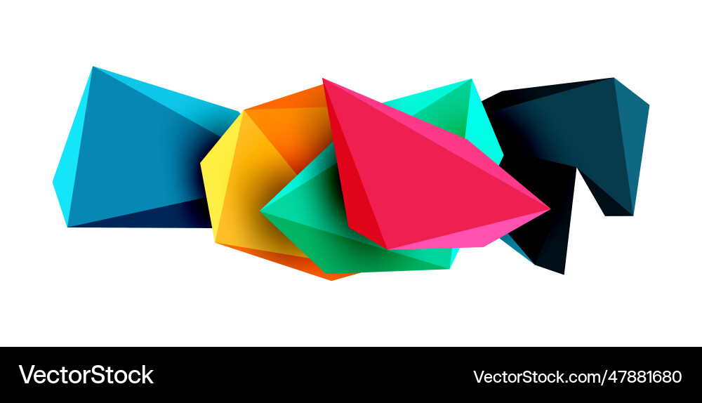 3d low poly triangle design elements 3d low poly triangle design elements vector image
