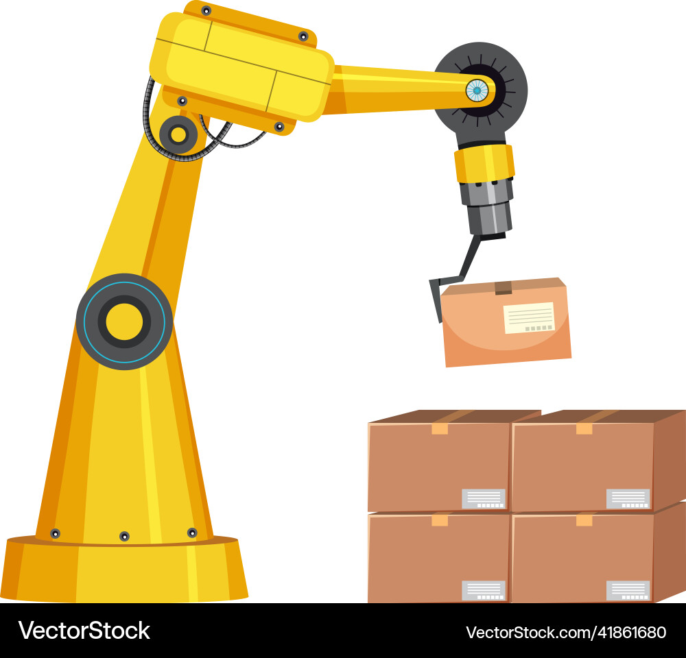 A robotic machine using in factory A robotic machine using in factory vector image