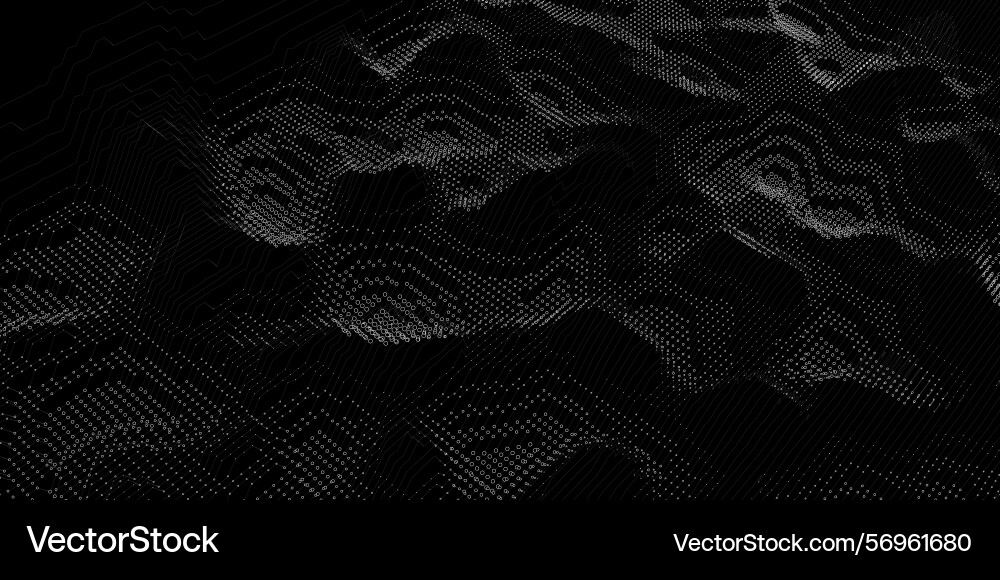 Abstract background wave grid from circles and vector image