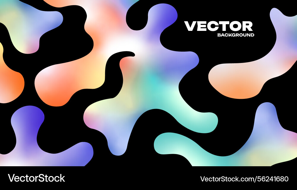 Background with color fluid shapes on black Background with color fluid shapes on black vector image
