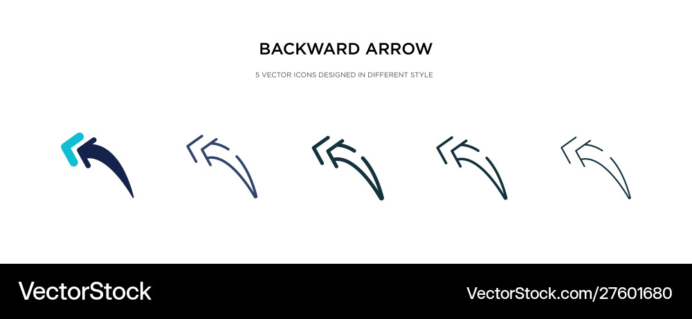 Backward arrow icon in different style two Backward arrow icon in different style two vector image