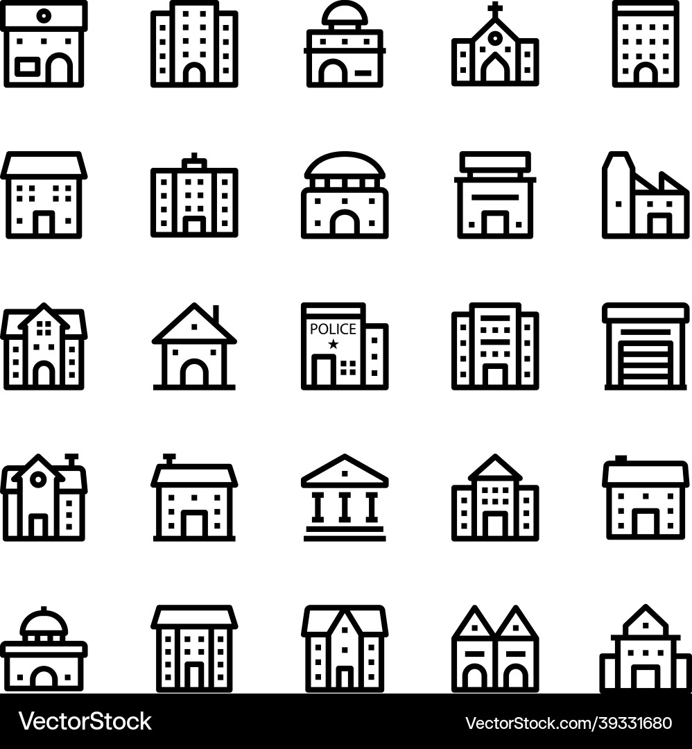 Building Icons Collection vector image