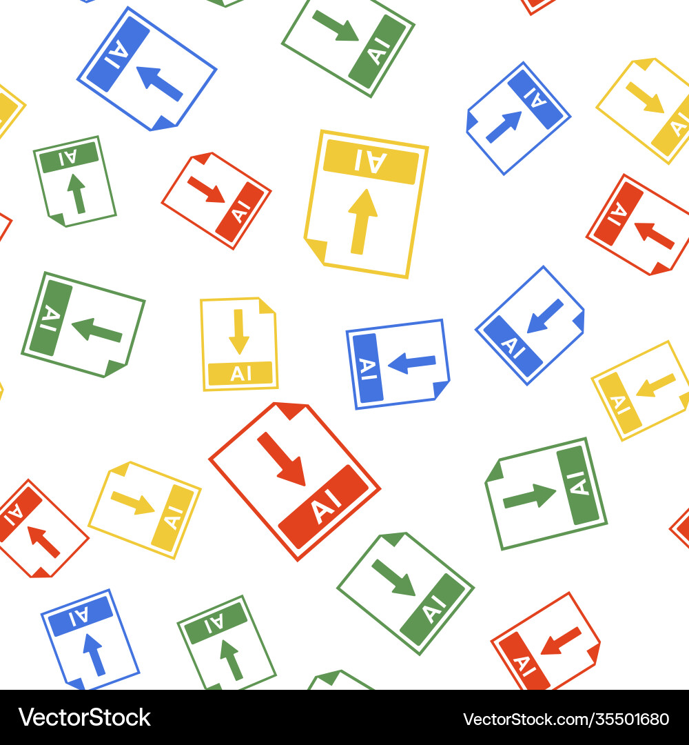 Color ai file document icon download button Color ai file document icon download button vector image