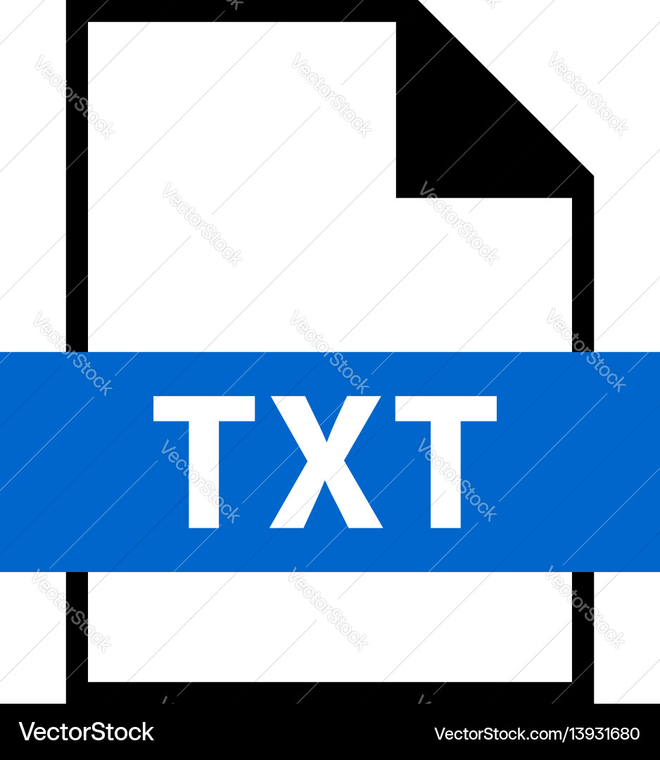 File name extension txt type vector image