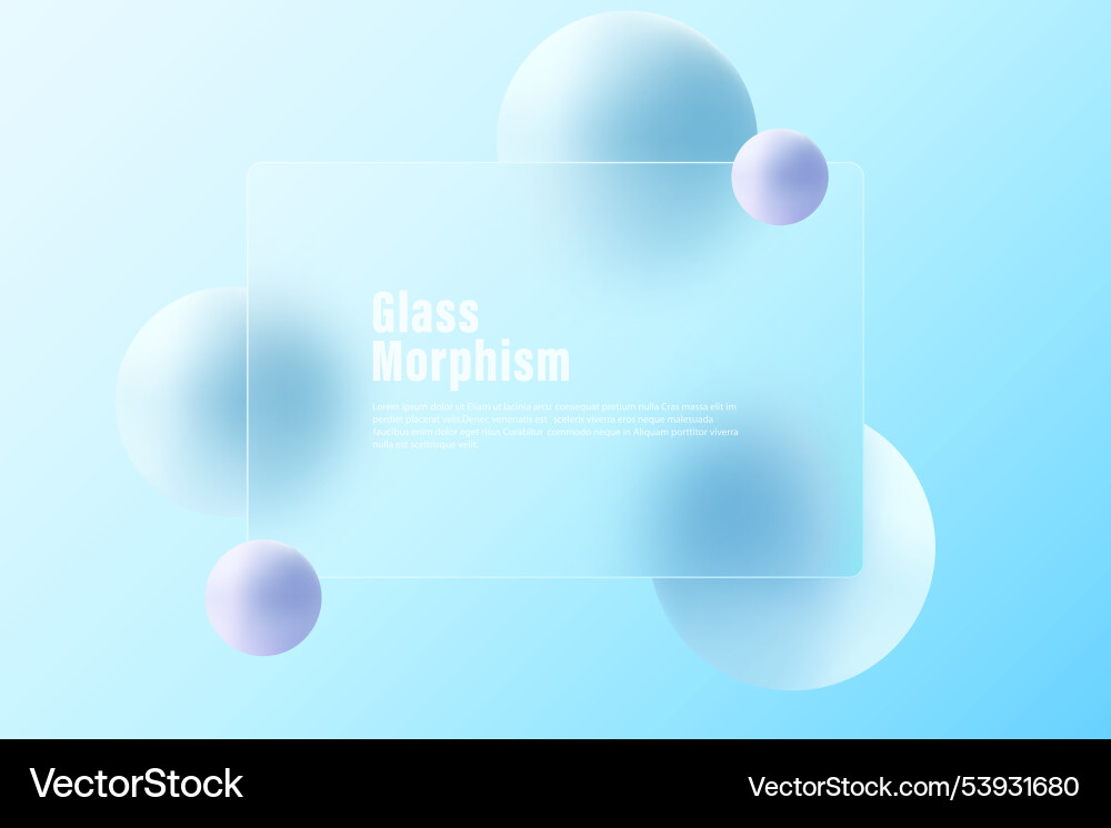 Glass morphism website landing page template Glass morphism website landing page template vector image