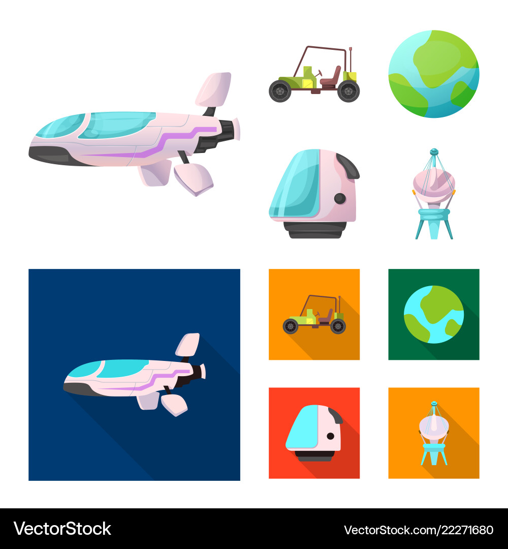 Isolated object of mars and space icon set Vector Image