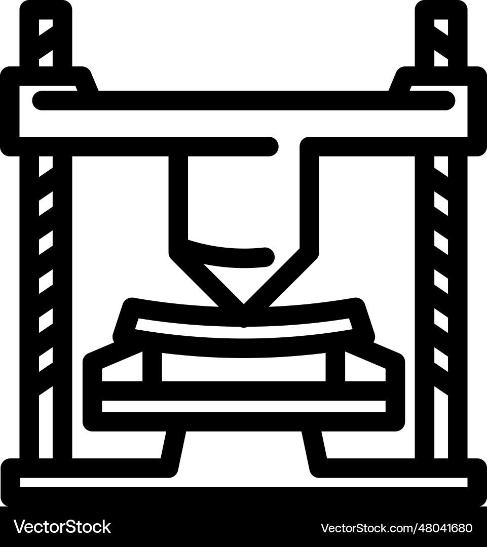 Materials testing mechanical engineer line icon vector image