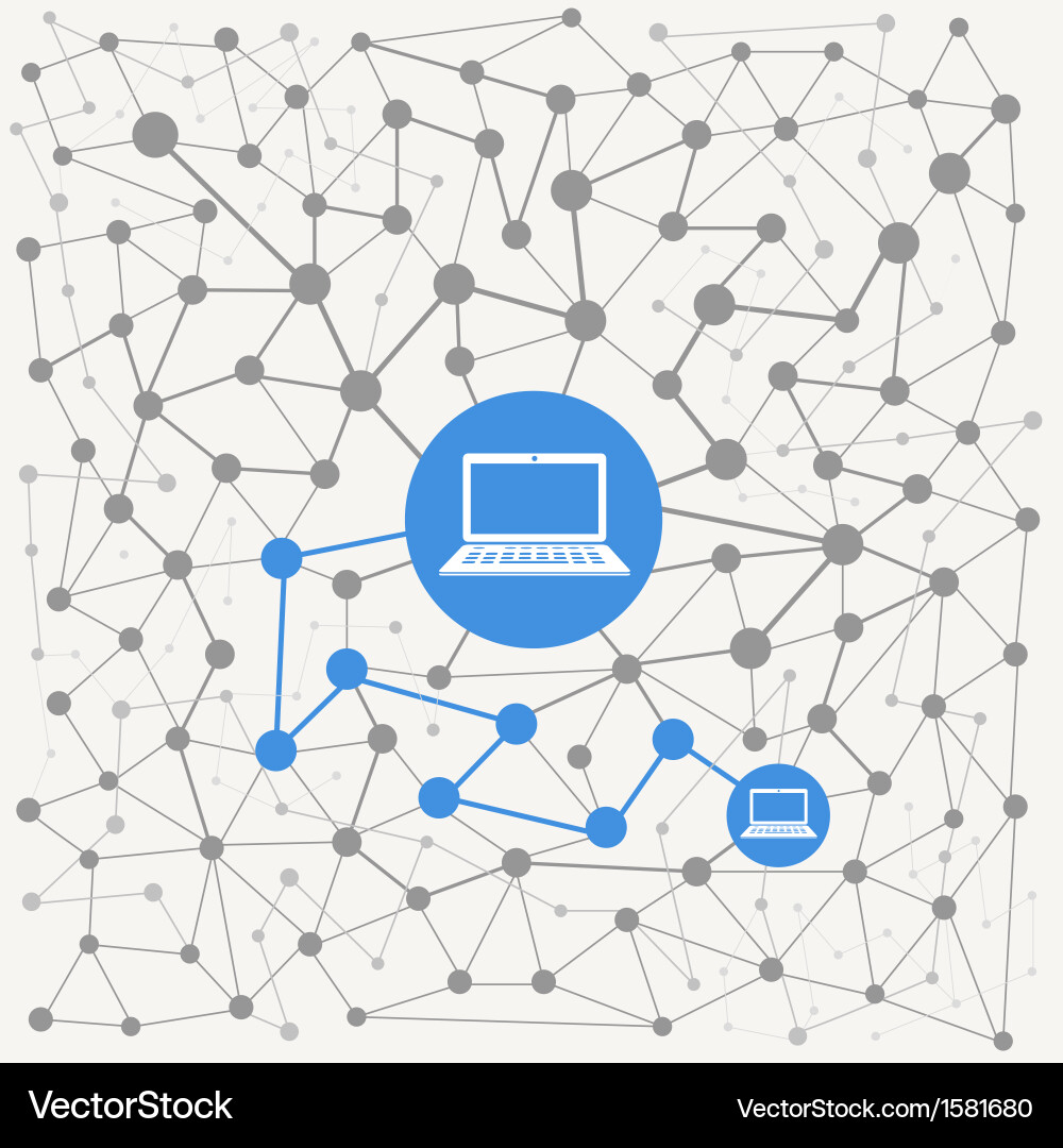 Modern Computer Network Diagram vector image
