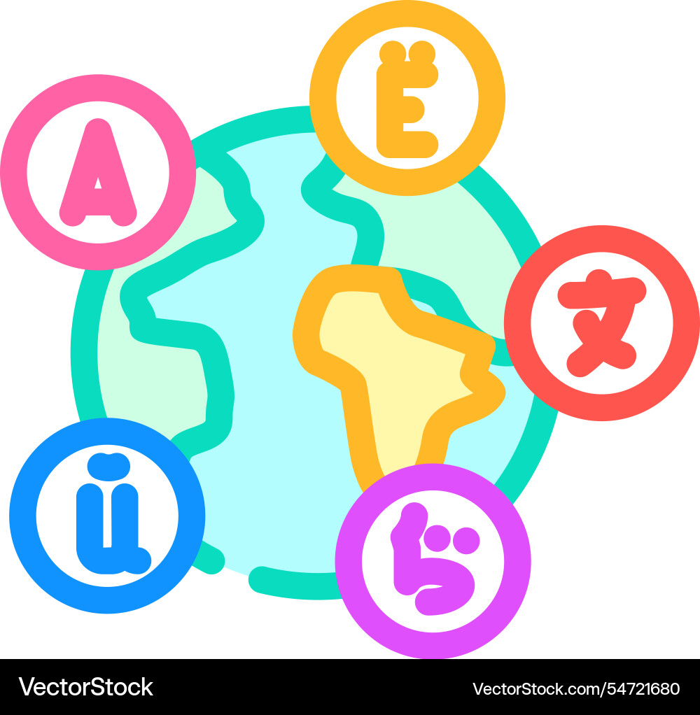 Multilingual globe natural language processing nlp Multilingual globe natural language processing nlp vector image