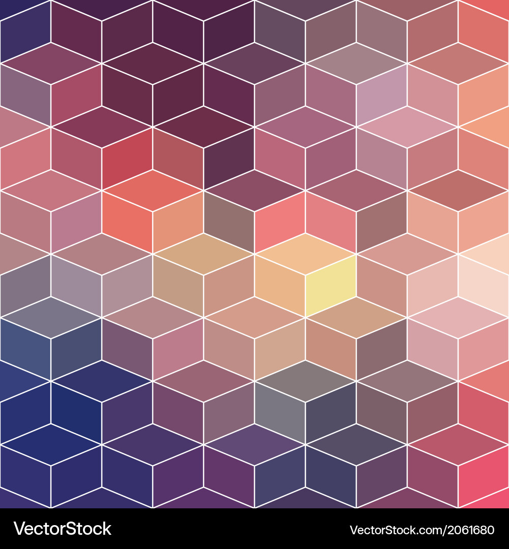 Retro Geometric Cube Background vector image