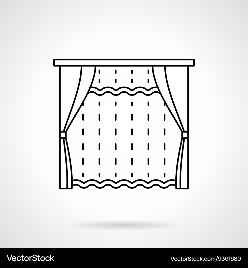 Room window decor flat line icon Royalty Free Vector Image