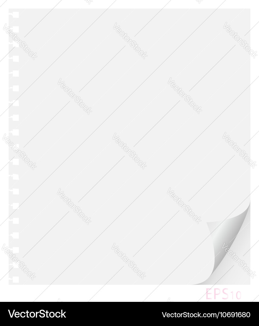 Sheet of paper from a notebook with holes Vector Image