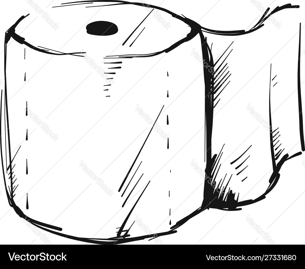 Sketch wc paper on white background Vector Image