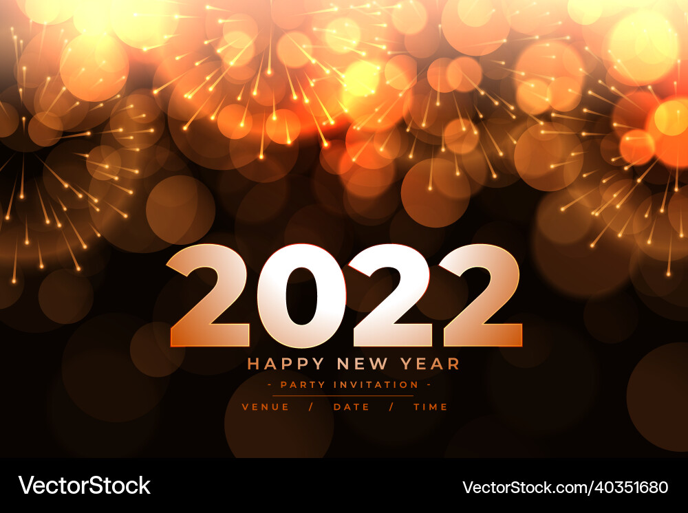 Sparkling Bokeh New Year 2022 Background vector image