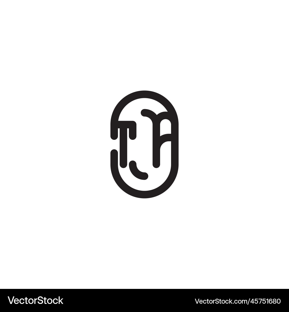 Ta line simple round initial concept with high Vector Image