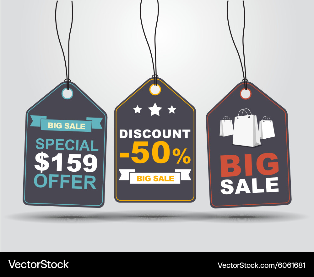 A set of tags in retro style vector image