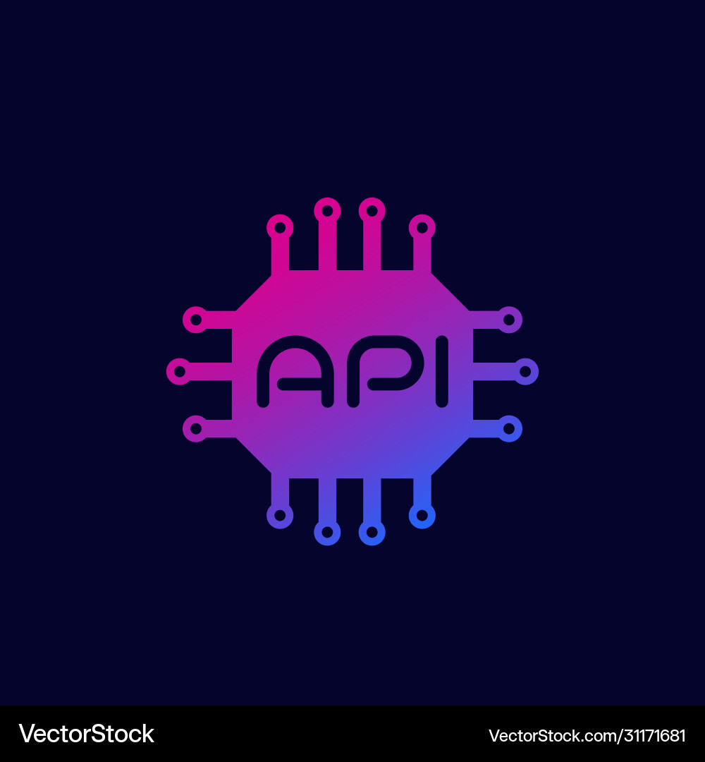 Api icon software integration system vector image