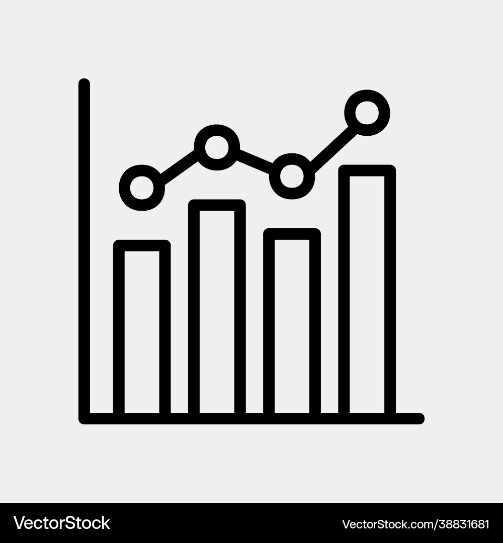 Bar chart icon in line style for any projects Bar chart icon in line style for any projects vector image