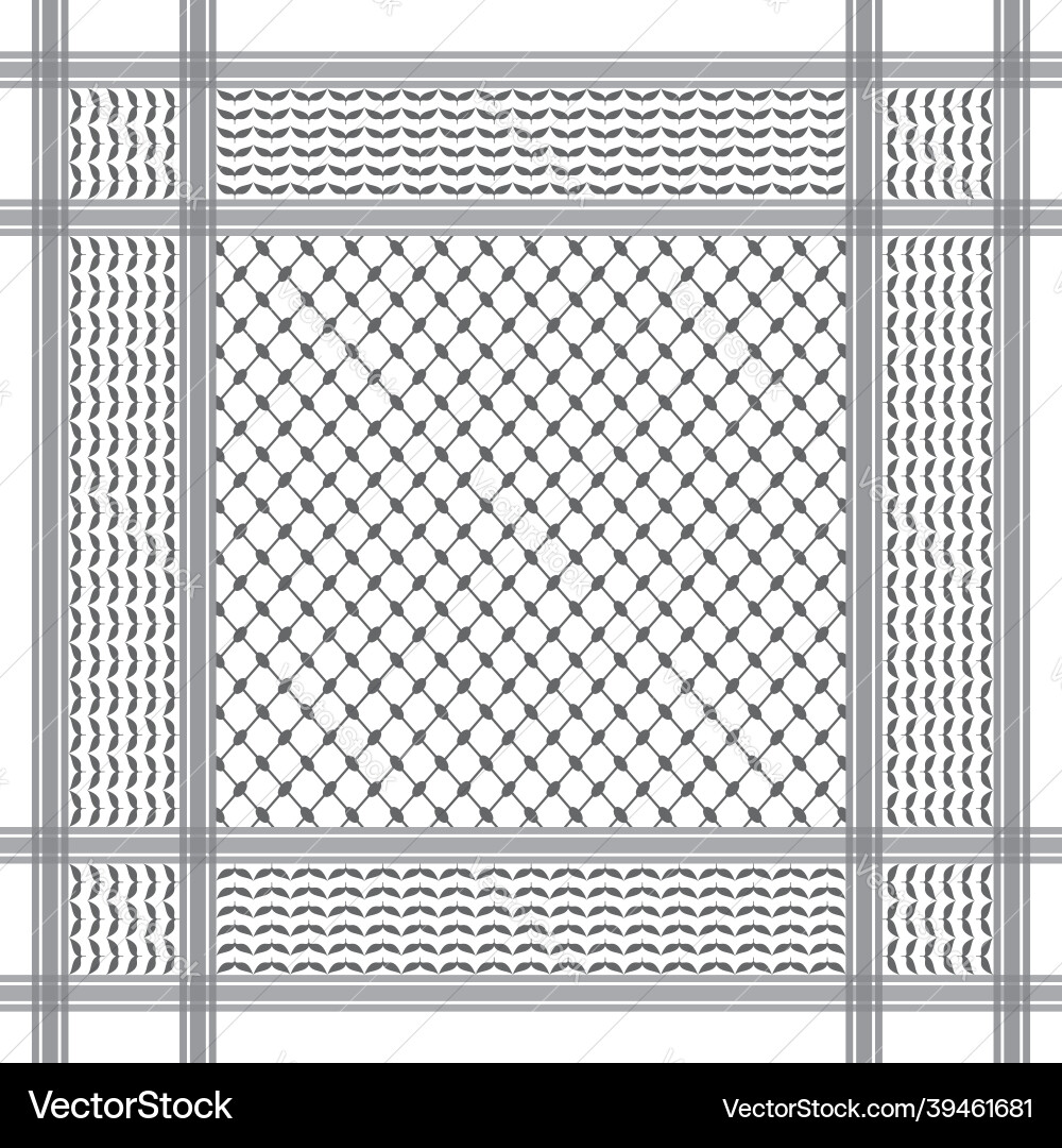 Black and White Checkered Keffiyeh Vector Image