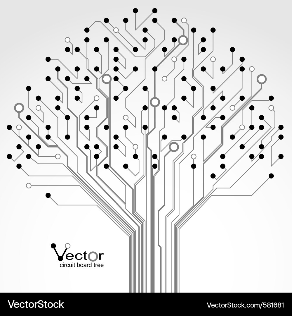 Circuit Board Tree Pattern vector image