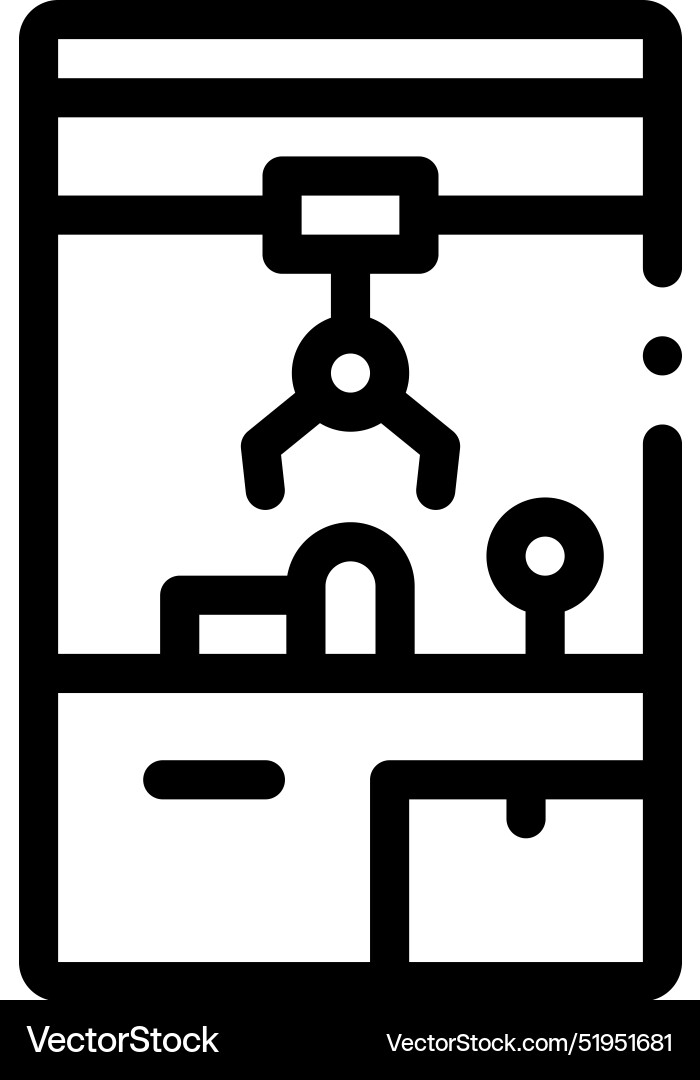 Claw machine icon thin linear style design Claw machine icon thin linear style design vector image