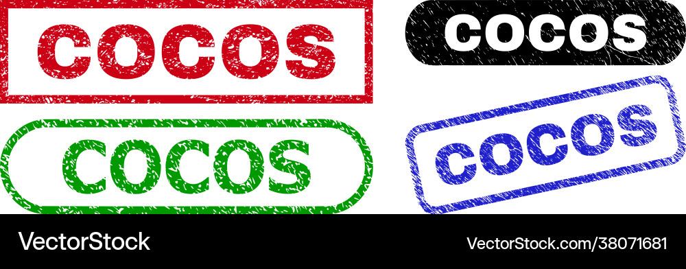 Cocos rectangle seals using unclean texture Vector Image