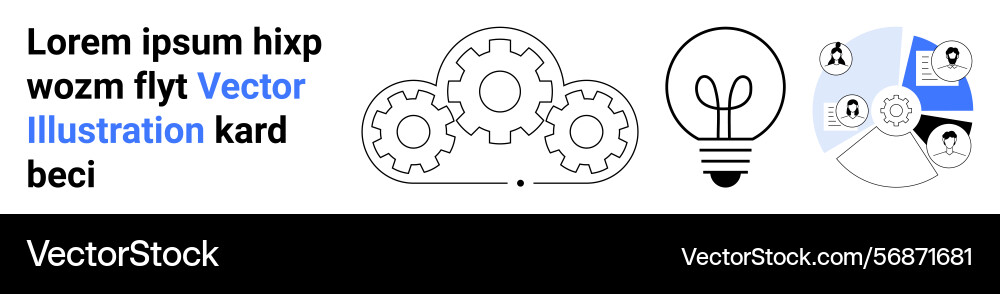 Collaboration and idea generation with gears Collaboration and idea generation with gears vector image
