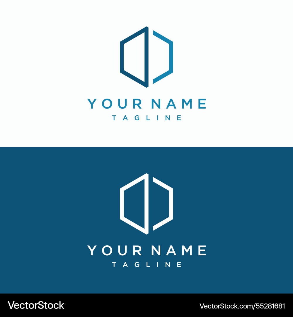 Creative and simple hexagon box or cube geometry Vector Image