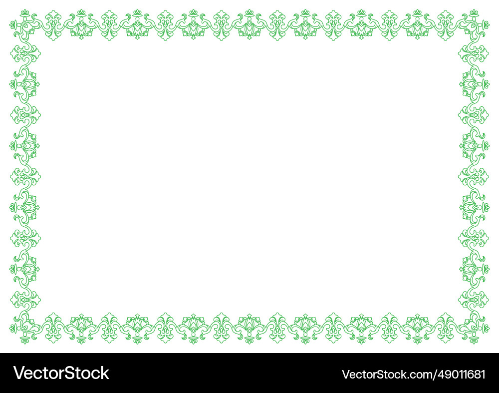 Decorative rectangular frame template Decorative rectangular frame template Vector Image