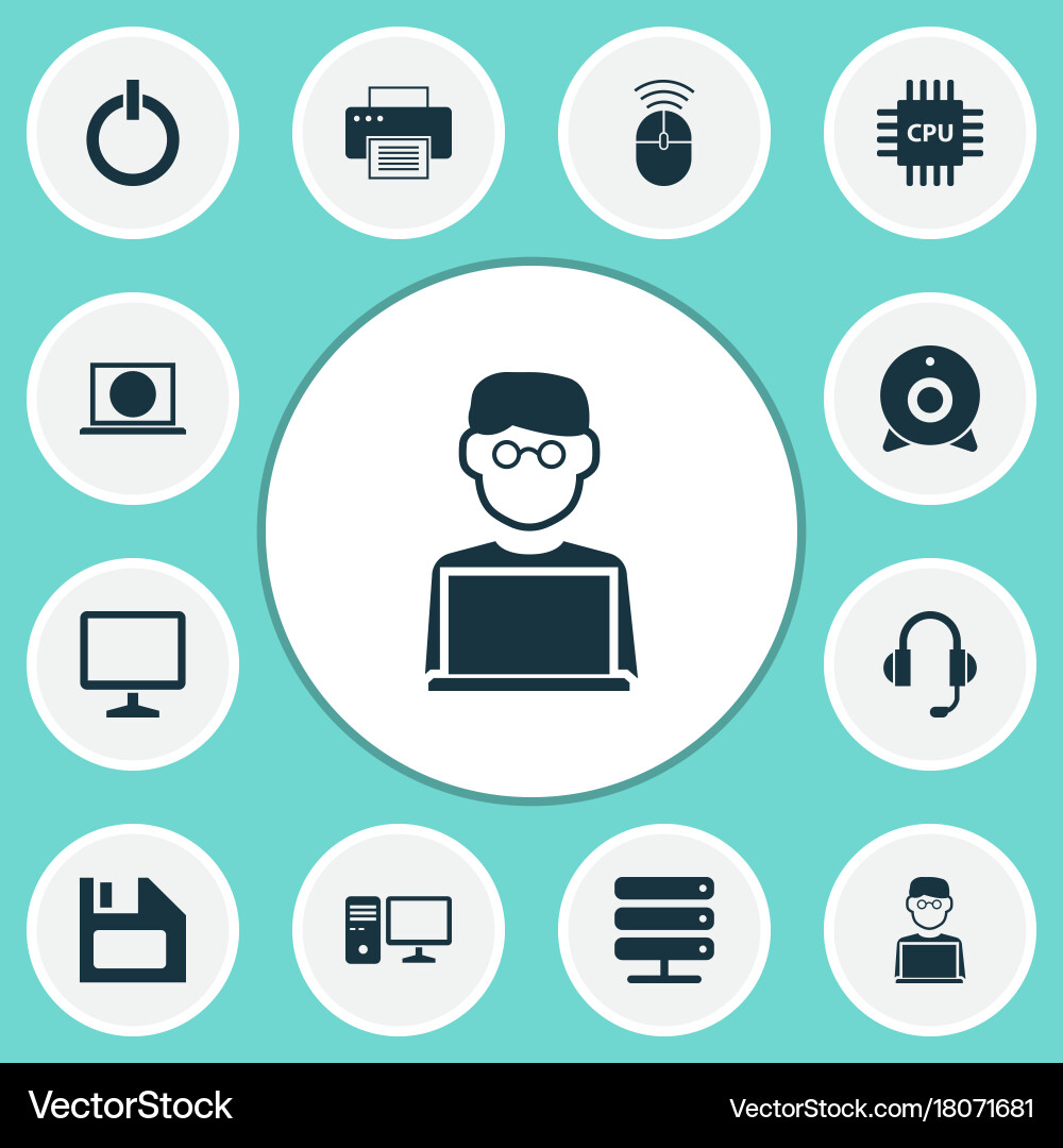 Digital icons set collection of desktop web vector image