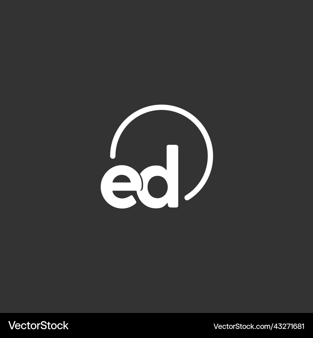 Ed initial logo with rounded circle Vector Image