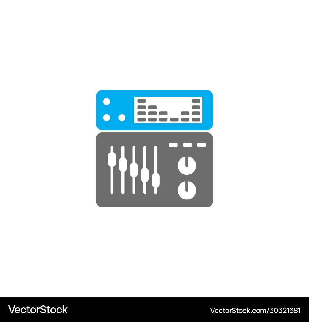 Equalizer related icons set on background vector image