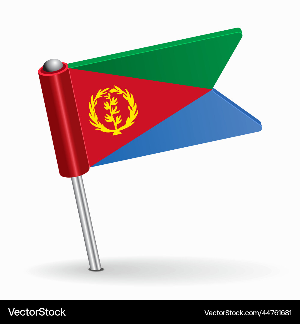 Eritrean Flag Map Pointer Vector Image