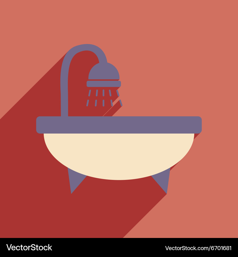 Flat with shadow icon and mobile application vector image