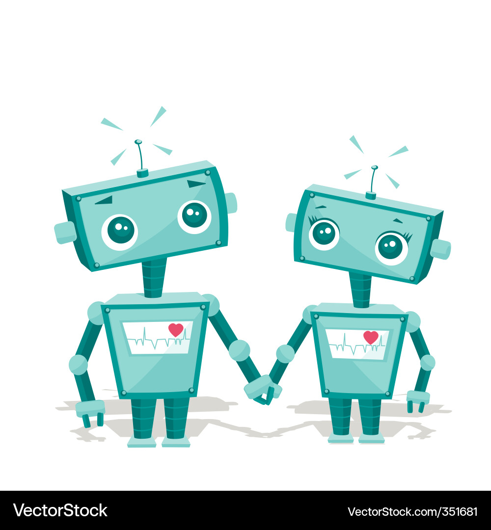 Friendly Robot Cartoon Vector Image