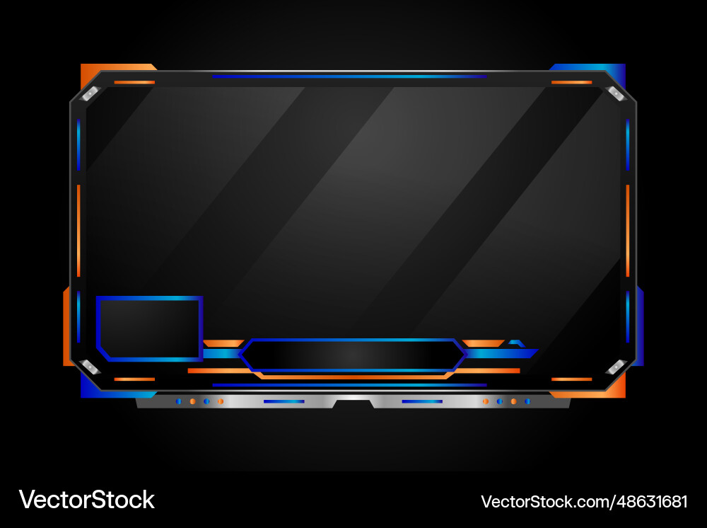 Game streaming interface element panel overlay vector image
