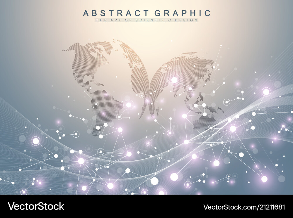Geometric abstract background with connected lines Vector Image