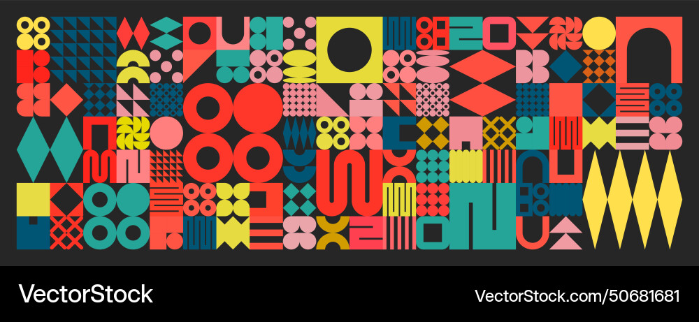 Geometric texture with simple shapes symbols Vector Image